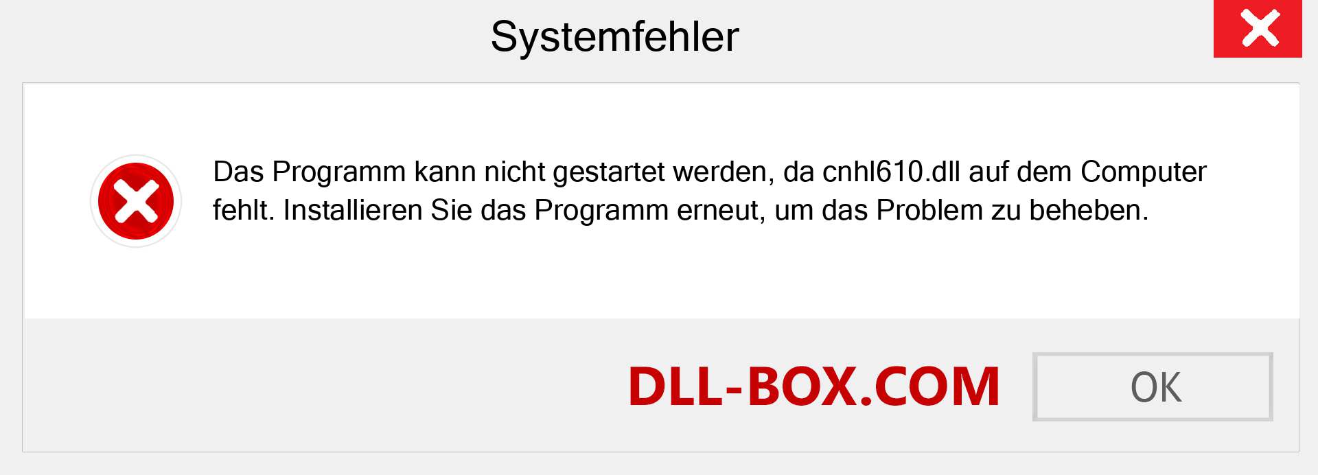 cnhl610.dll-Datei fehlt?. Download für Windows 7, 8, 10 - Fix cnhl610 dll Missing Error unter Windows, Fotos, Bildern