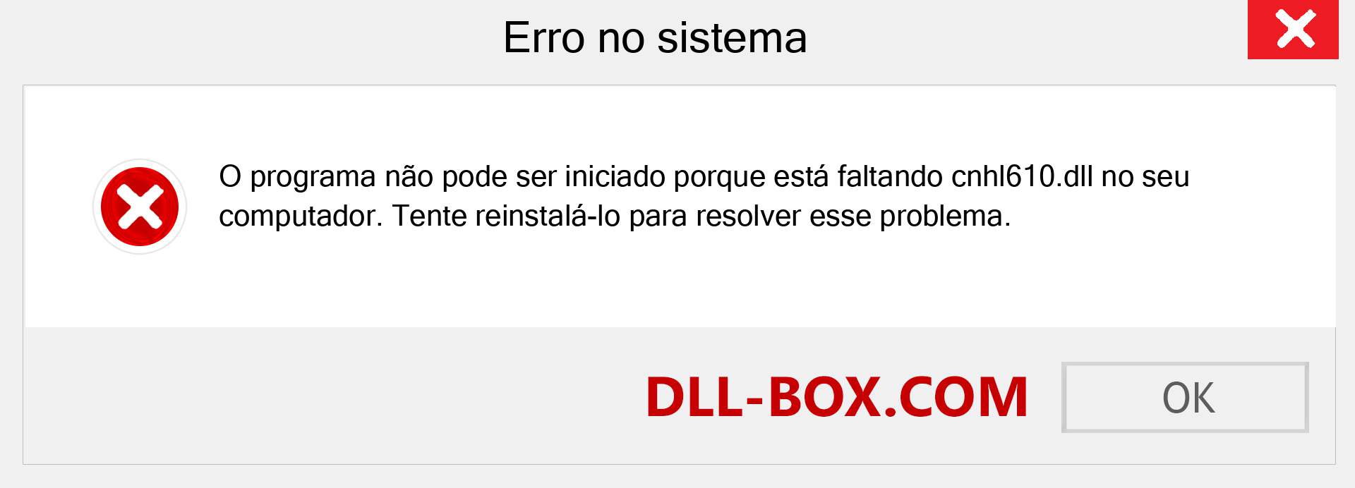 Arquivo cnhl610.dll ausente ?. Download para Windows 7, 8, 10 - Correção de erro ausente cnhl610 dll no Windows, fotos, imagens